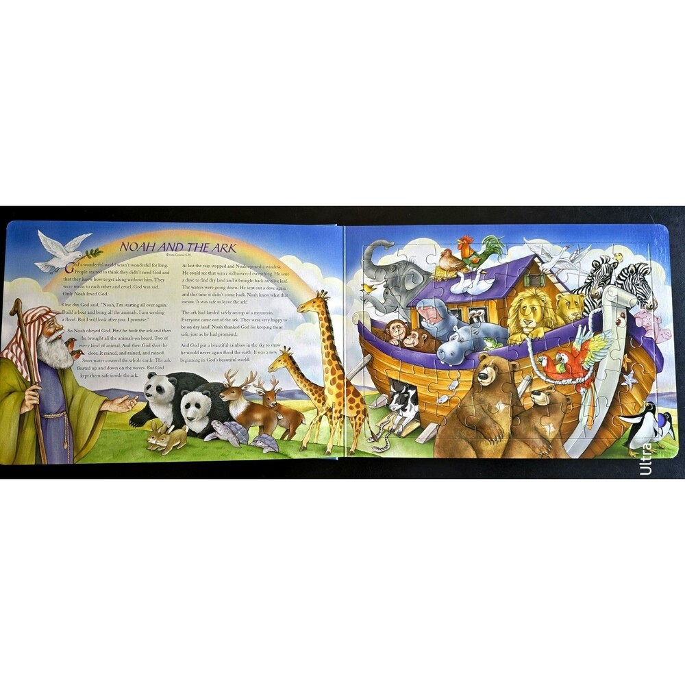 5 CHILD Jigsaw Puzzles 48 Pieces each 2003 Noah's Ark & Classic Bible Stories